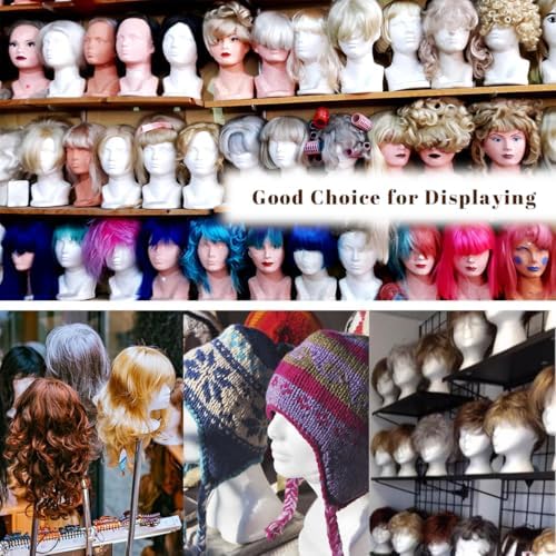 Leeven 3 Packs Foam Wig Head Female Styrofoam Mannequin Head Stand for wigs foam heads Wig Display for Style, Model, Display Hair, Hats, Hairpieces, Mask , Salon and Travel