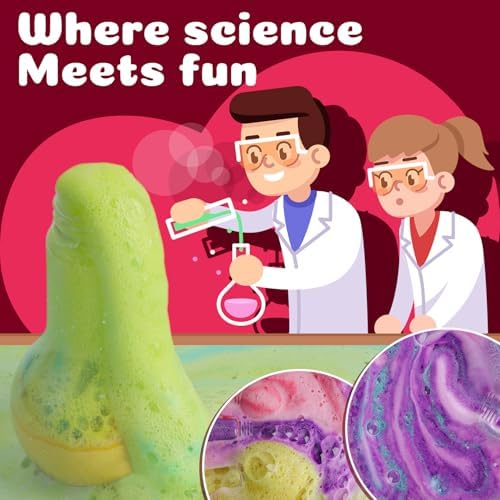 Bath Bomb Potion Kids,6 Pack Non-Toxic Fizzy Bubble Bath Explosions of Vibrant Color Colorful,Fun Time Science Toddler