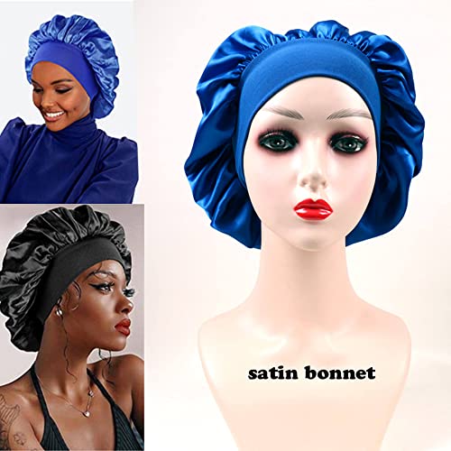 Customize Satin Bonnet Silk Hair Bonnet for Sleeping Black Women, 10 PCS Custom Private Logo Hair Wrap Cap (Logo on top, Coffee)