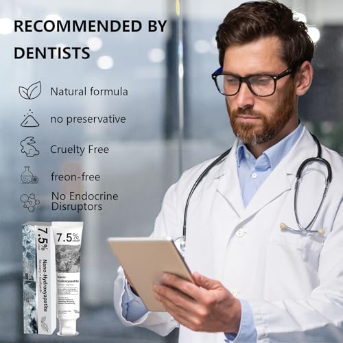 Hydroxyapatite Toothpaste for Advanced Enamel Protection & Tooth Strengthening, Fluoride-Free Fluoride-Free Formula with Gentle Mint, Fresh Breath, Reduce Tooth Sensitivity 2pcs