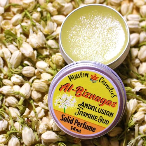 Jasmine SOLID perfume | Andalusian Oud | Agarwood oil | Halal | Vegan || Made in Canada - Muslim Cosmetics - Al-Biznagas 0.5oz / 14ml