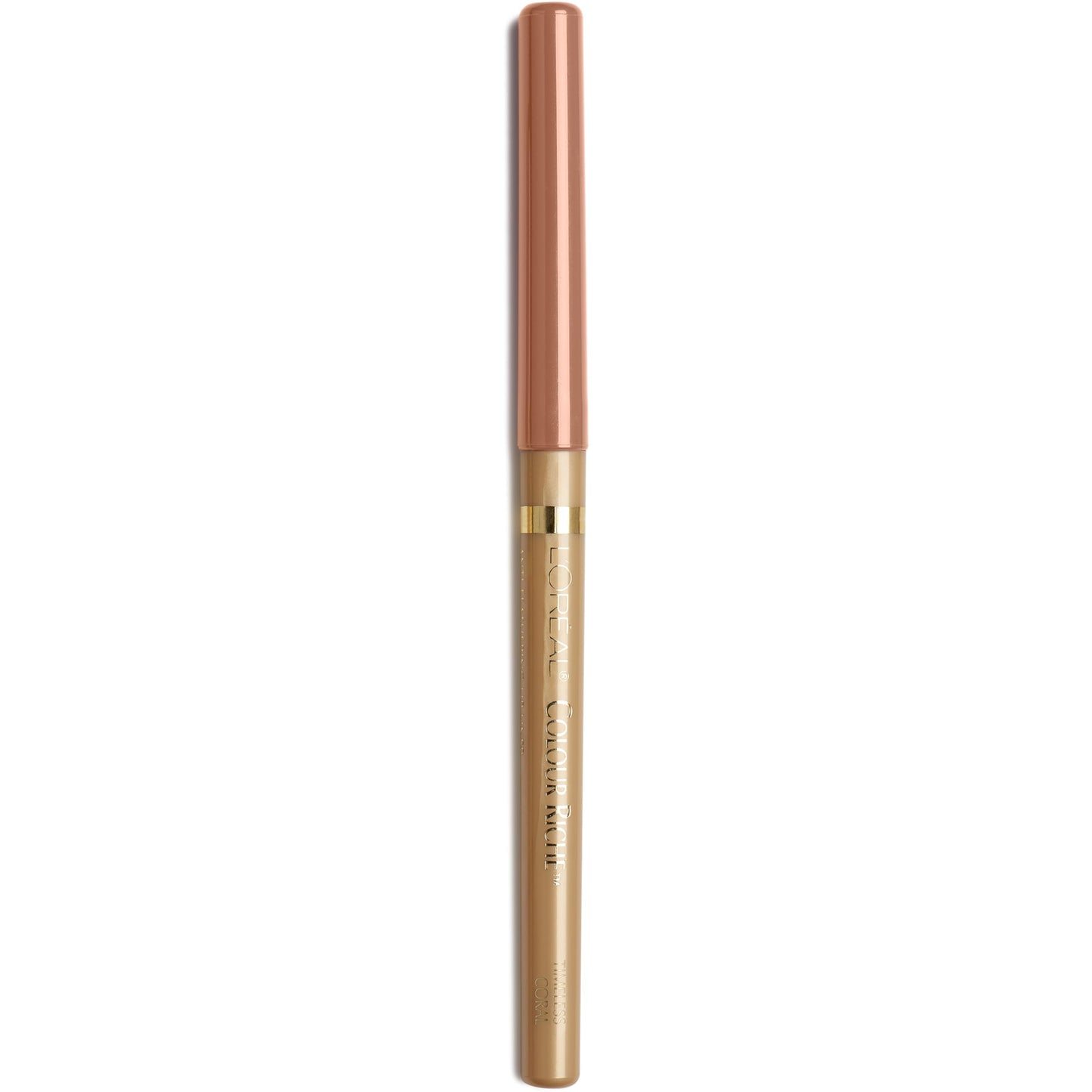 L'Oreal Paris Colour Riche Lip Liner Pencil, Creamy Lip Liner with Omega 3 and Vitamin E, 760 Timeless Coral (Peach Coral)