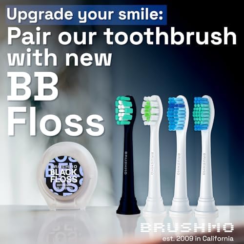 Brushmo Optimal Gum Care Replacement Toothbrush Heads, Compatible with Philips Sonicare Click-on Electric Toothbrush Handles, 8 Standard Replacement Heads, Ultra Soft Dupont Bristles, BM938, White