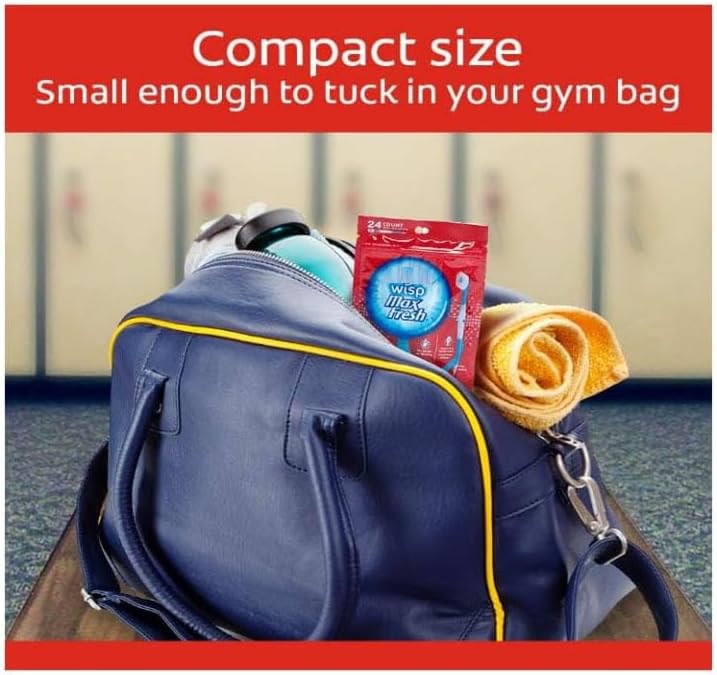 Colgate Max Fresh Wisp Disposable Mini Toothbrush, Peppermint - 24 Count, 5-Pack