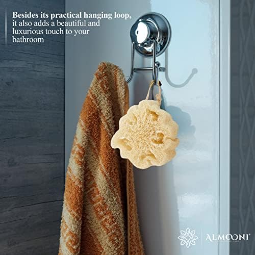 Almooni Mini Natural Loofah Sponge - Real Egyptian Shower Exfoliating Loofah - Small Loofah Scrubber for The Perfect Grip - 3 Count(1 Pack)