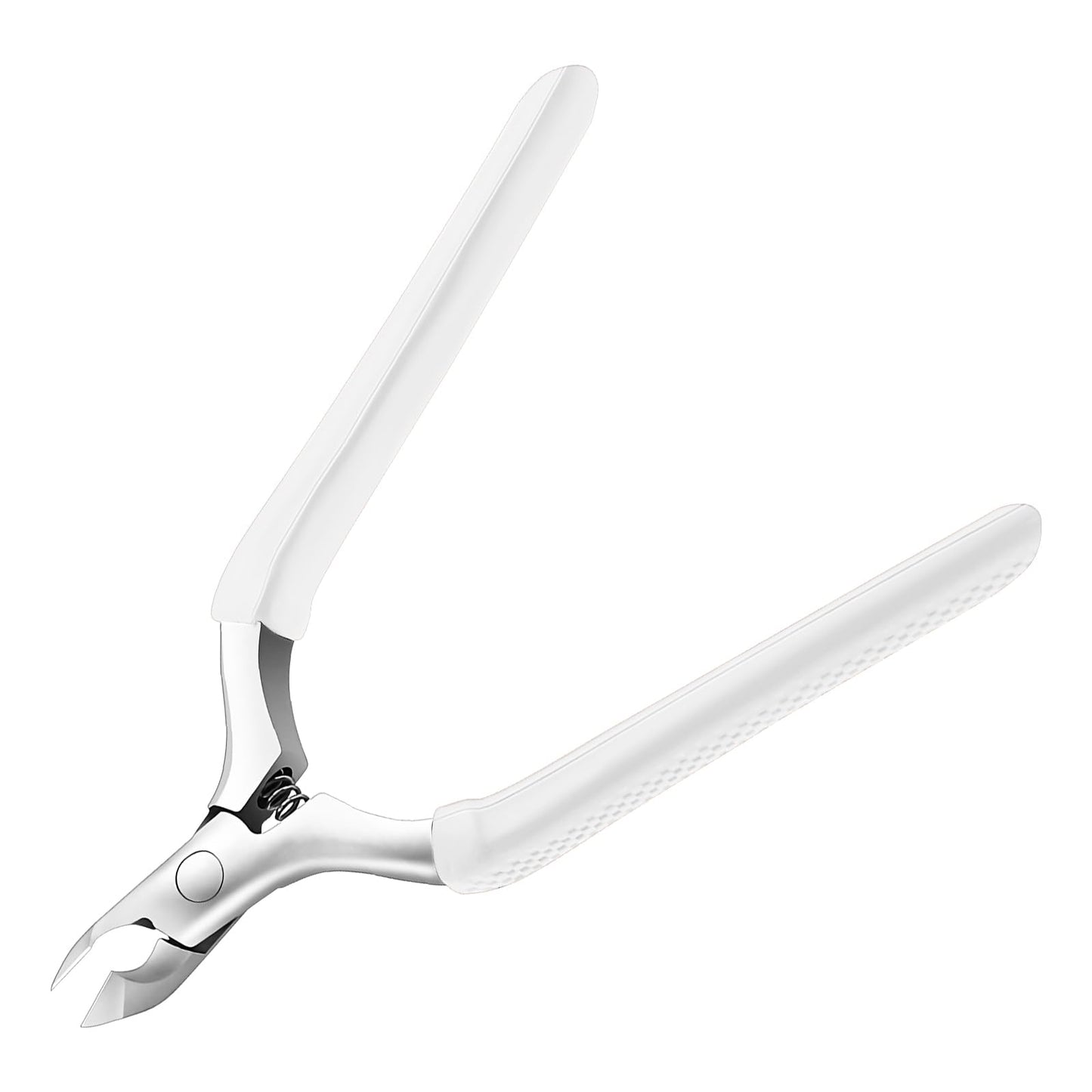 CGBE Cuticle Trimmer, Professional Cuticle Nippers Remover Tools, Non-slip Silicone Handle Cuticle Cutter Remover, Pedicure Manicure Tools for Fingernails and Toenails (White)