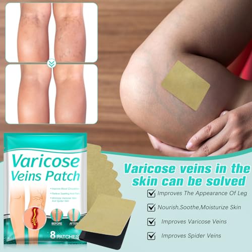 16Pcs LegRenew Varicose Veins Patch,Professional Varicose Veins Soothing Patch for Legs,Varicose Vein Patchs for Legs,Naturally Improves the Appearanceof Leg,Comfortable,Safe and Easy to Use