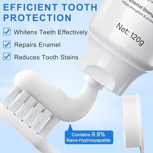 9.9% Hydroxyapatite Toothpaste for Enamel Protection and Tooth Strengthening, (2PCS) Nano Hydroxyapatite Toothpaste, Gentle Mint, Fresh Breath, Daily Use for Oral Health