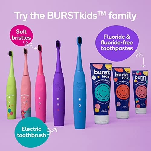 BURST Marshmallow Sparkle Kids Toothpaste with Fluoride (4oz/2 Pack) | Great Tasting | Flavored for Children & Toddlers | Anticavity | Dye Free & Vegan | Safe for Kids Ages 2+