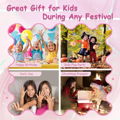 Kids Nail Polish Kit, 12 Color Toddler Nail Polish Set Non Toxic Peel-Off Safe Water Based Low Odor for Girls Ages 5+ for Makeovers and Birthday Gifts Nail Paint Set