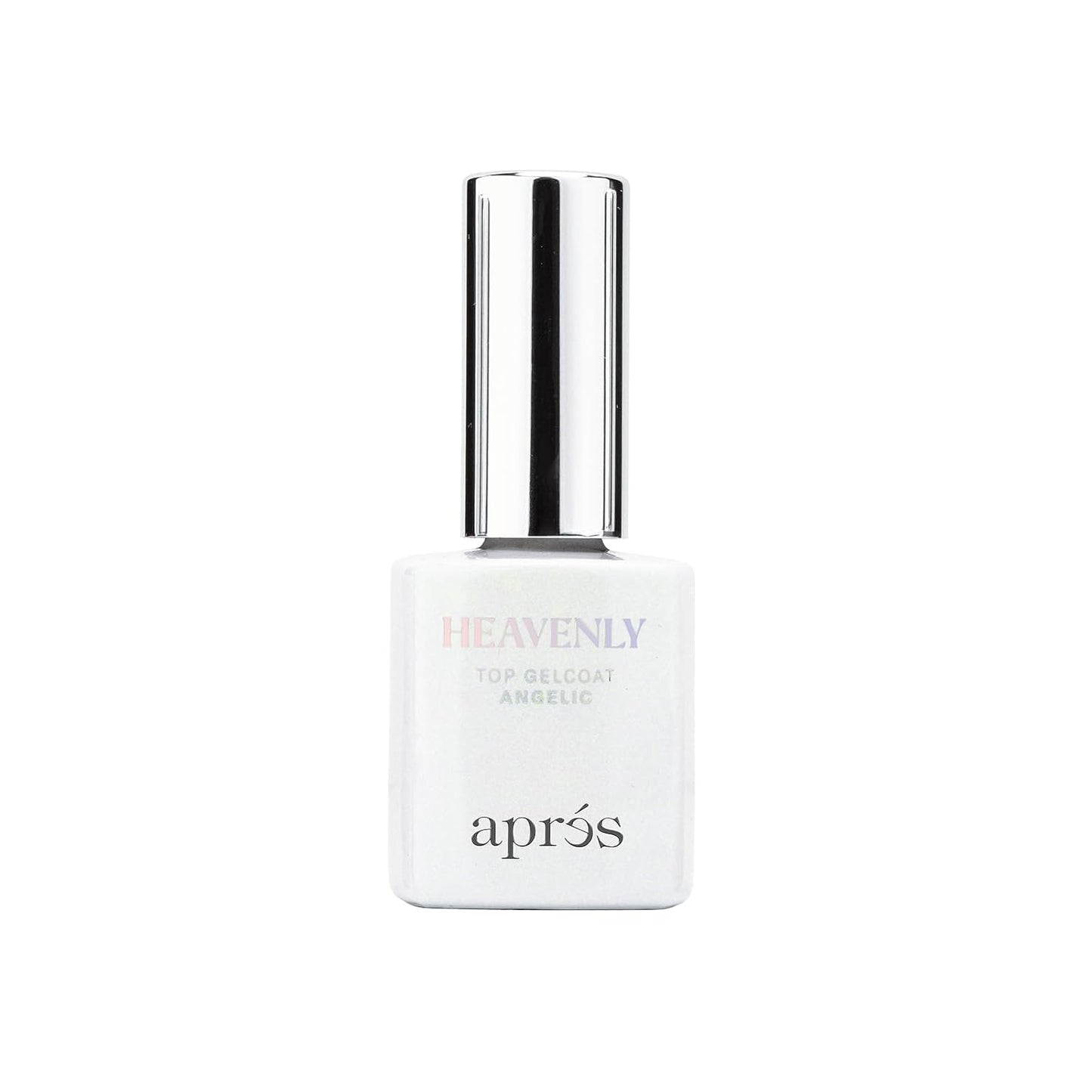 Apres Heavenly Top Gelcoat, 15 ml Non-Wipe Nail Gel Polish Top Coat, Shimmery Long Lasting Topcoat (Angelic, 15 ml)
