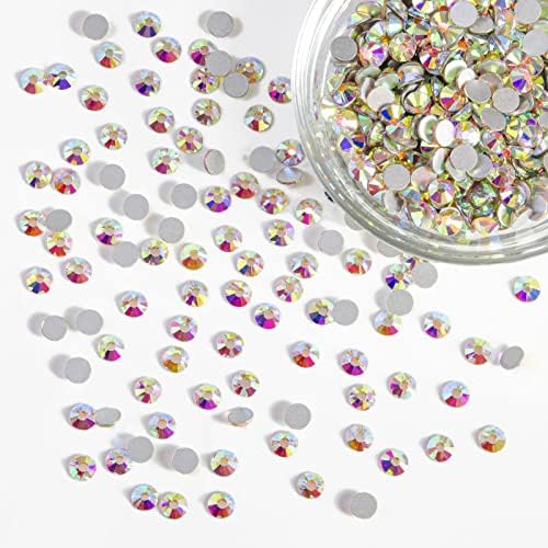 Beadsland Flatback Rhinestones Bulk,14400pcs AB Crystal Rhinestones for Nails Crafts Clothes DIY Decoration, Crystal AB, SS10, 2.7-2.9mm