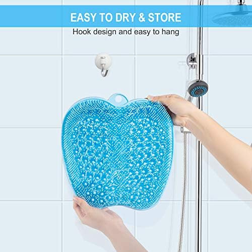 BESKAR Larger Foot Scrubber Mat with Non-Slip Suction Cups- Cleans, Smooths, Exfoliates & Massages Without Bending, Circulation & Soothes Tired Feet, Great for Shower or Bathtub