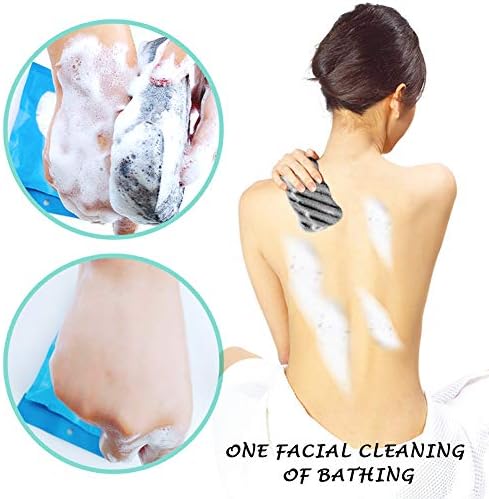 Konjac Body Sponge Set of 4 Bamboo Charcoal Body Facial Sponge Exfoliator Sponge Exfoliating Facial Cleansing for Men Women (4 Pack)