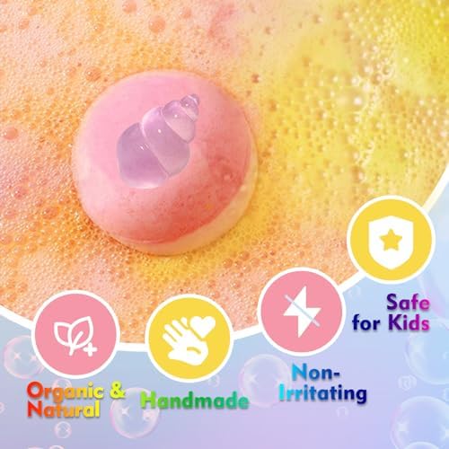 Bath Bombs for Kids with Surprise Inside, 30 Pack Kids Bath Bombs with Toys Glow in The Dark, Child-Safe Colorful Bubble Fizz Bath Ball Gift Set for Easter Egg, Birthday,Christmas