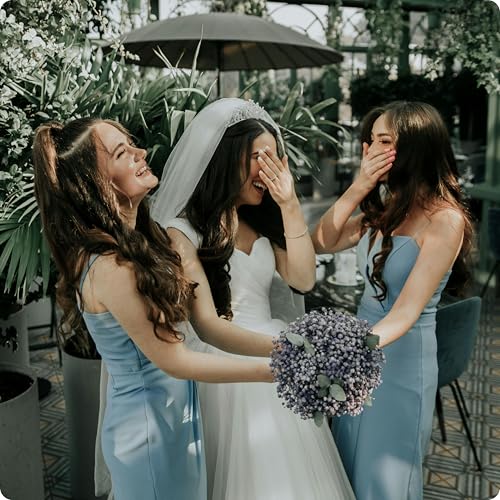 Bridesmaid Scrunchies Proposal Gifts Bachelorette Hair Claws Clips Girls heart sunglasses for Wedding Party Favors (White&Dusty Blue)