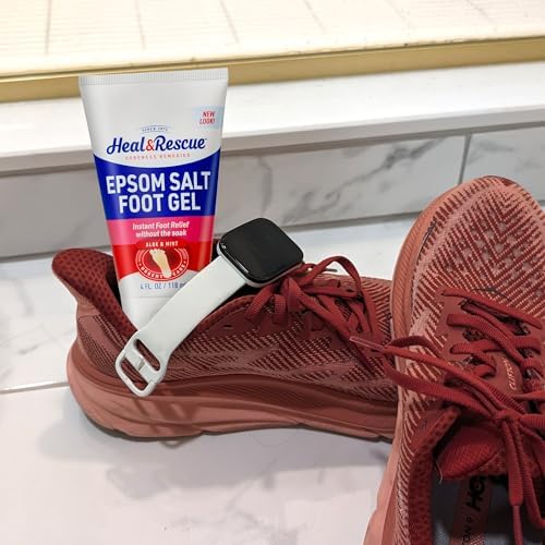 Heal&Rescue Epsom Salt Foot Gel, 4 Ounce, Soothing Relief for Painful, Tired, Aching Feet, Ditch the Foot Bath for Instant Relief