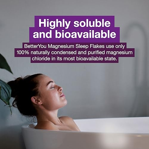 BetterYou Magnesium Sleep Mineral Bath Flakes - Mineral Bath Salts for Muscle Relaxation - Soothing Sore Muscle Soak - Natural Vegan Formula - 2.3 lb