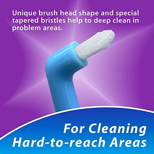 BrightWorks Manual End Tuft Brush, Cleans Difficult Areas Such as Around Crowns, Bridges, implants and Wider Gaps Between Teeth (Pack of 3)