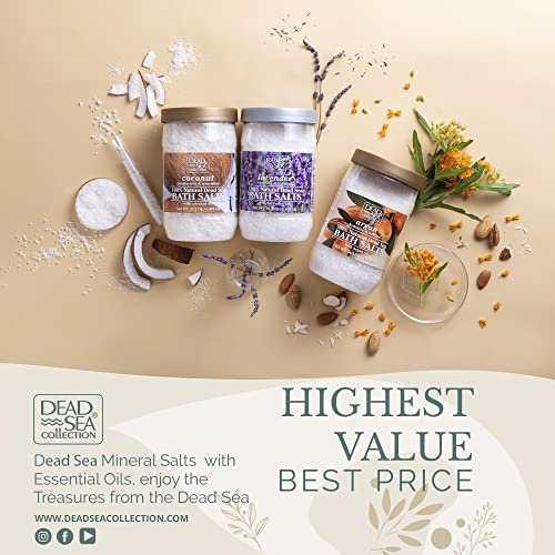 Dead Sea Collection Bath Salts with Lavender – Pure Dead Sea Salt and Lavender Oil - Nourishing Soothing and Relaxing Skin and Muscle – 34.2 Oz