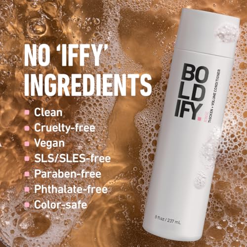 Boldify Thicken Volume Conditioner - Ultimate Biotin Formula for Hair Thickening, Split End Repair, Nourishment, and Fine or Oily Hair for Women & Men