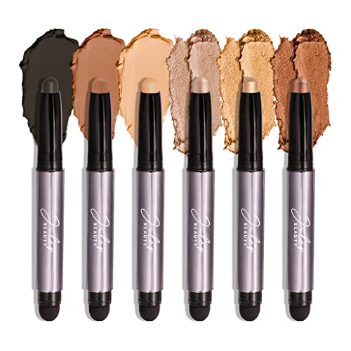 Julep Eyeshadow 101 Palette-Style Crème-to-Powder Waterproof Eyeshadow Sticks – Daylight – Long-Lasting, Crease-Proof, 6 Piece Eyeshadow Set with Built-in Smudger