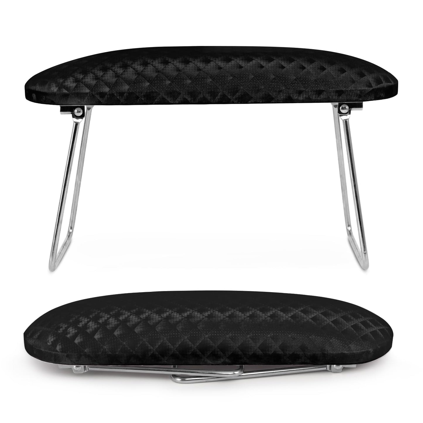 krofaue Nail Arm Rest Cushion, Professional Hand Rest for Nails Tech Black, Microfiber Leather Nail Rest Stand for Acrylic Nails Folding Hand Holder for Nails Pedicure Salon Home Use