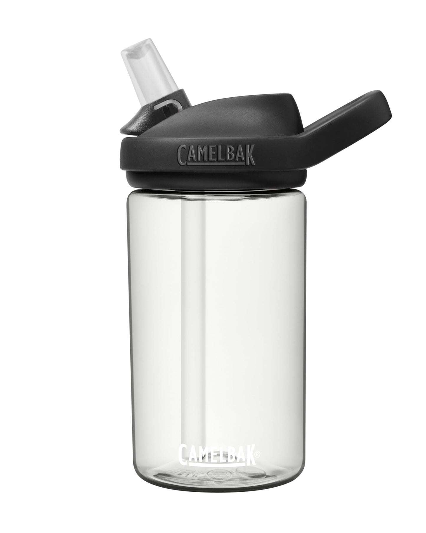 CamelBak eddy+ 14oz Kids Water Bottle with Tritan Renew – Straw Top, Leak-Proof When Closed, Clear