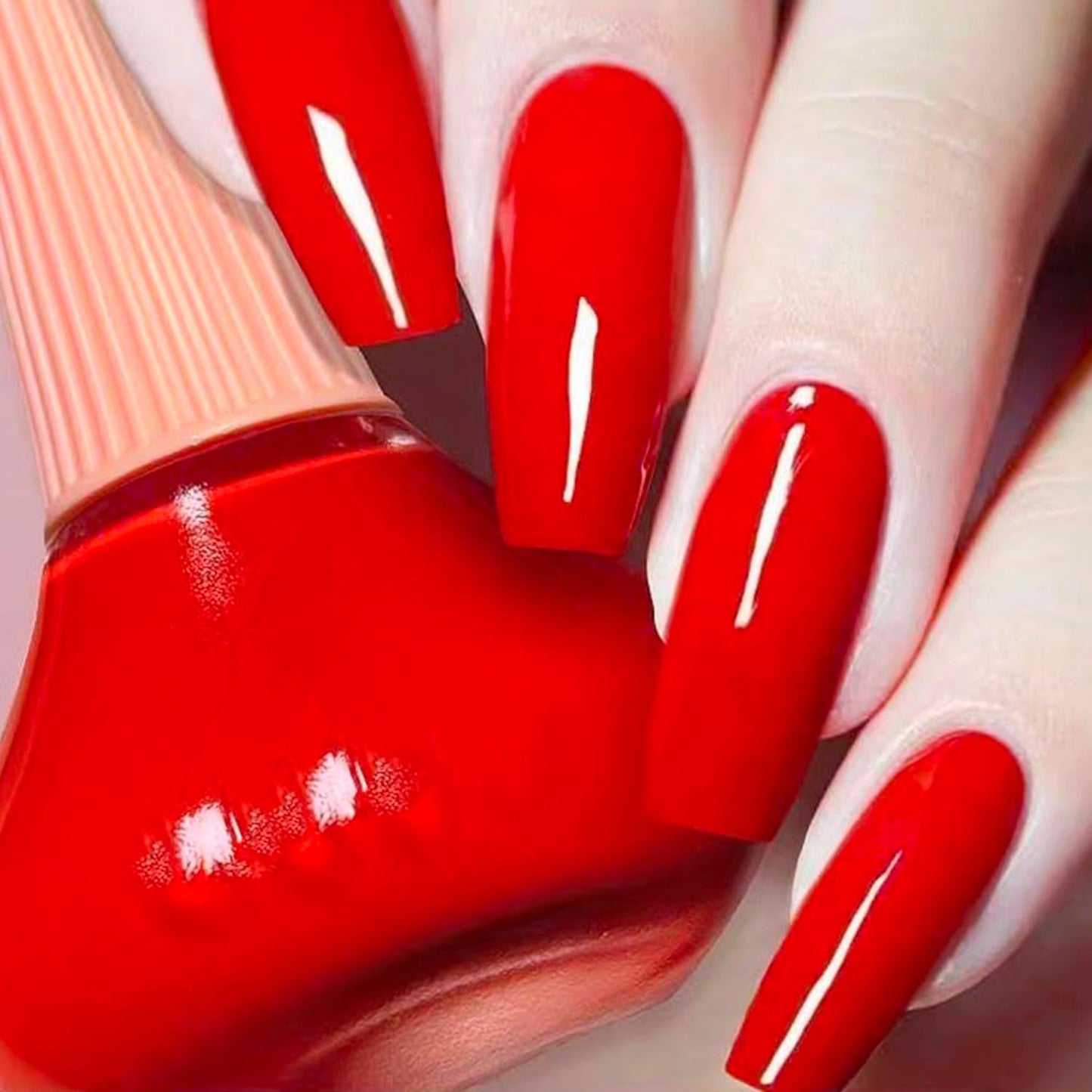 COSMOO Red Nail Polish, 12ml Classical Red Quick Dry Nail Lacquer for Nail Art Varnish, 0.41 fl oz