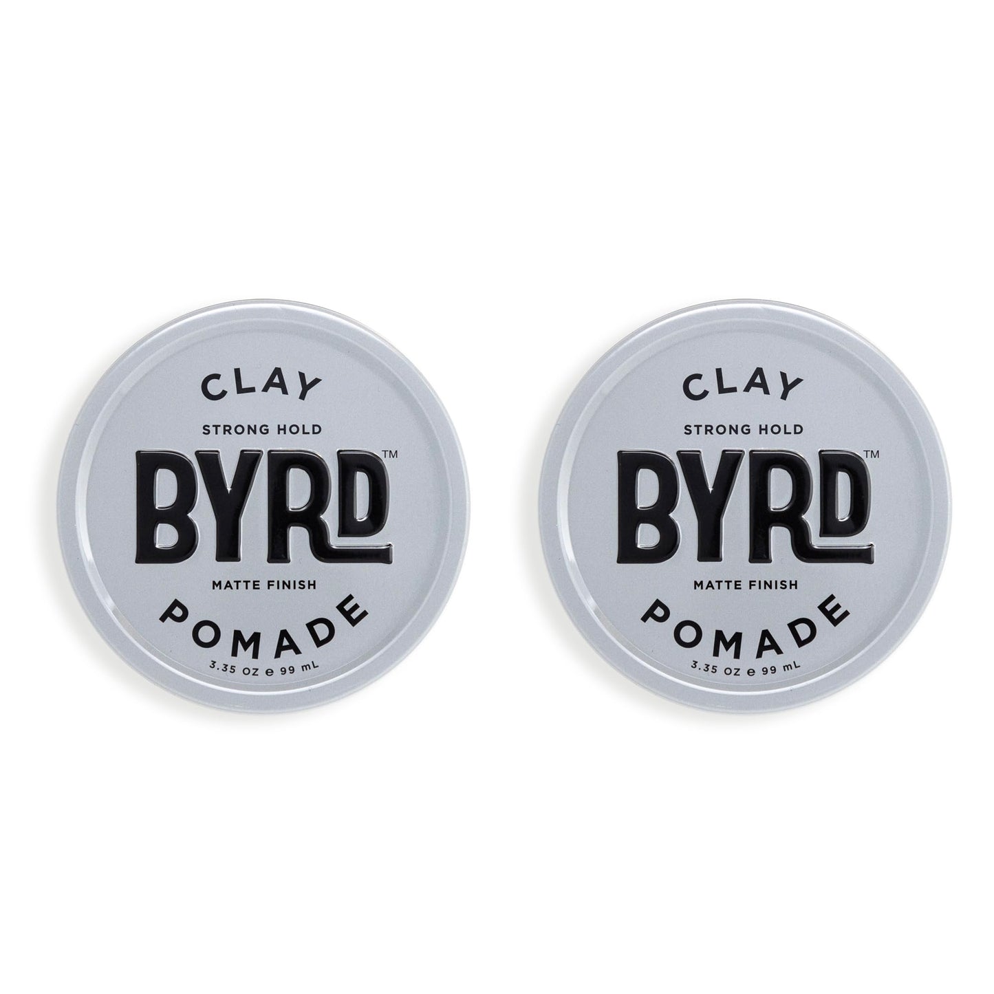 BYRD Hair Clay Pomade 2-Pack – Strong Hold, Ultra Matte Finish, Add Volume and Sculpt to All Hair Types, 3.35 Oz Each (Two Pack)