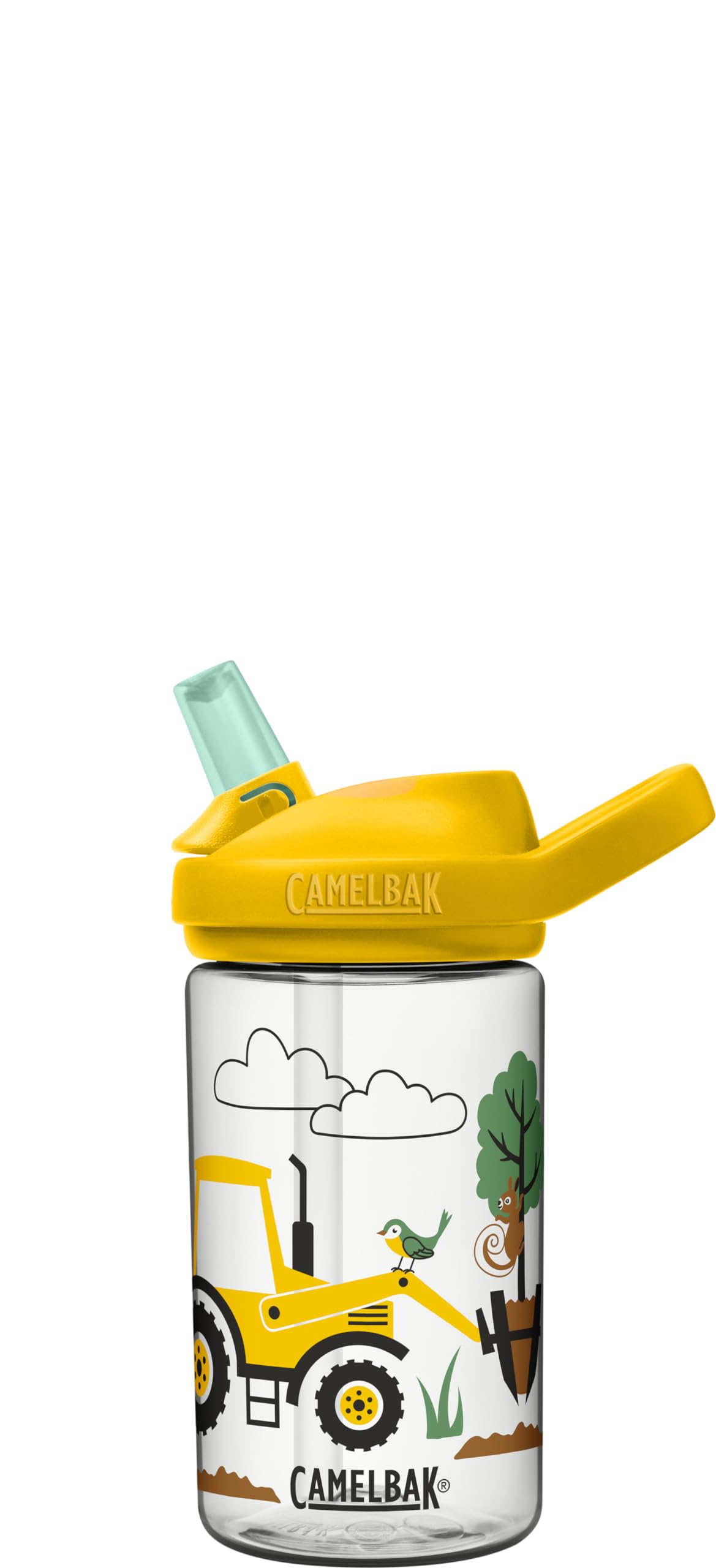 CamelBak eddy+ 14oz Kids Water Bottle with Tritan Renew – Straw Top, Leak-Proof When Closed, Tractors & Trees