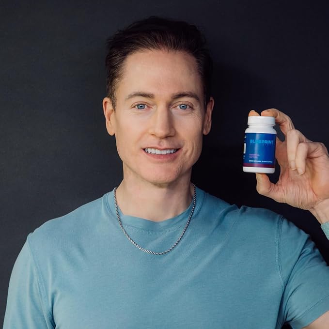 Blueprint Bryan Johnson Essential Softgel Supplement - Lutein, Zeaxanthin, Lycopene, Vitamin K1 & K2 MK-7 & MK-4 - Optimal Vision, Bone Support - Vegan, All Ages (30 Servings)