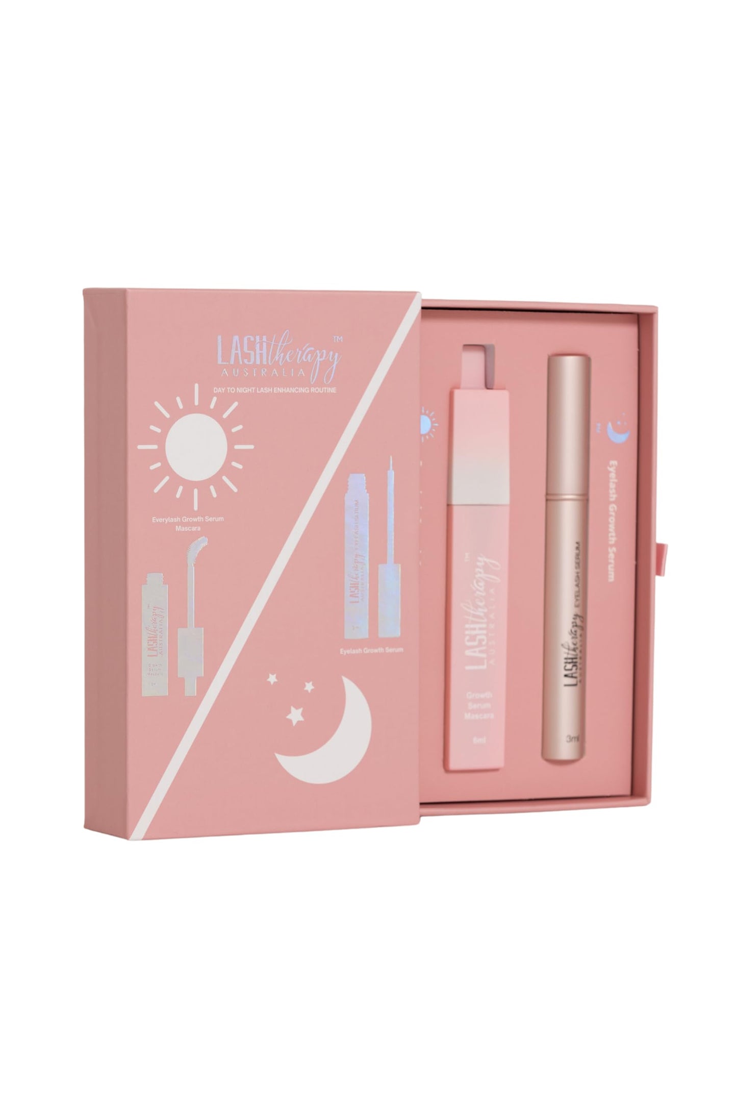 Lash Therapy Australia Day to Night Bundle Eyelash Growth Serum + Every Lash Growth Serum Mascara, Eyelash Serum to Grow Lashes + Waterproof Mascara Black Volume and Length, Cruelty Free