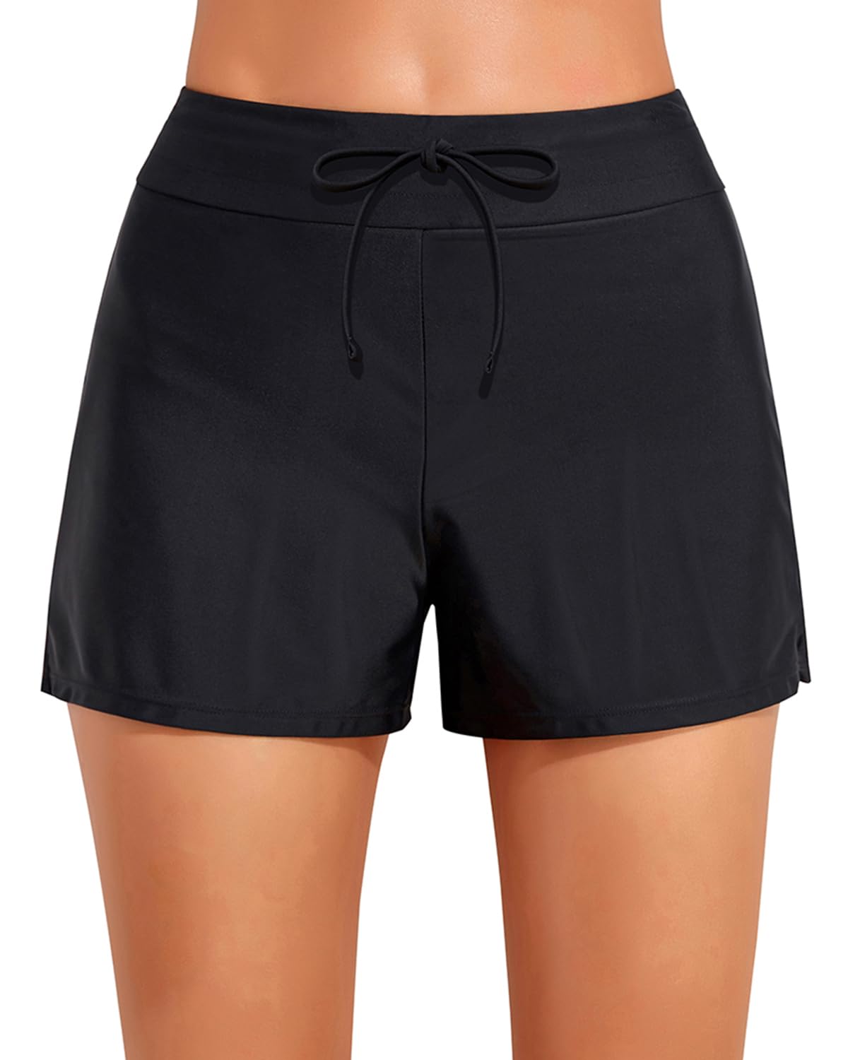 Holipick Black Women High Waisted Swim Shorts Tummy Control Board Shorts Bathing Suit Shorts Swim Boy Shorts Swimsuit shorts XXL