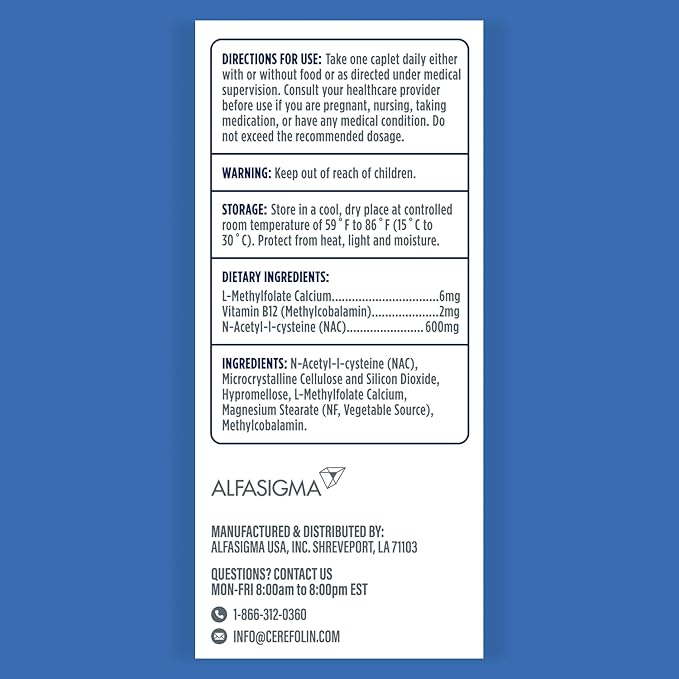 Brain Wellness, Targeted Nutrition for Cognitive Support, Improves Memory, Focus & Concentration, L-Methylfolate, NAC, B12, Neurologist Recommended (30 Count)