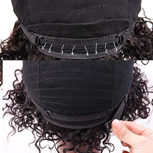 Brazilian Kinky Curly 10 Inch Human Hair Wigs for Black Women - Wear and Go Glueless Short Wig with Natural Color - 100% Human Hair