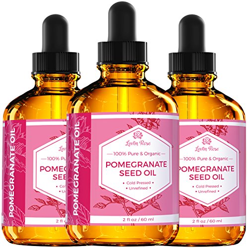 Leven Rose Pomegranate Seed Oil, 100% Pure Unrefined Cold Pressed Antioxidant Moisturizer for Hair Skin and Nails 2 oz