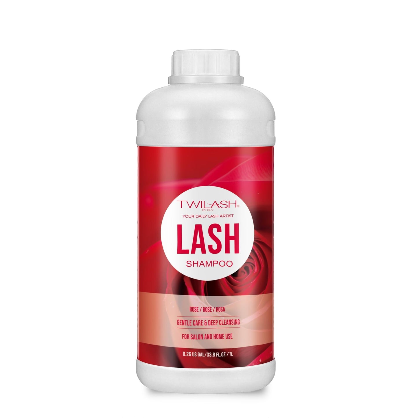 Lash Shampoo Bulk, Eyelash Cleanser for Extensions 1 Liters, Safe Makeup Remover, Non-irritating or Burning Formula Eyelid Foaming Cleanser for Professional Salon and Home Use (Rose-1L)
