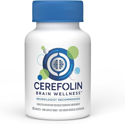 Brain Wellness, Targeted Nutrition for Cognitive Support, Improves Memory, Focus & Concentration, L-Methylfolate, NAC, B12, Neurologist Recommended (60 Count)