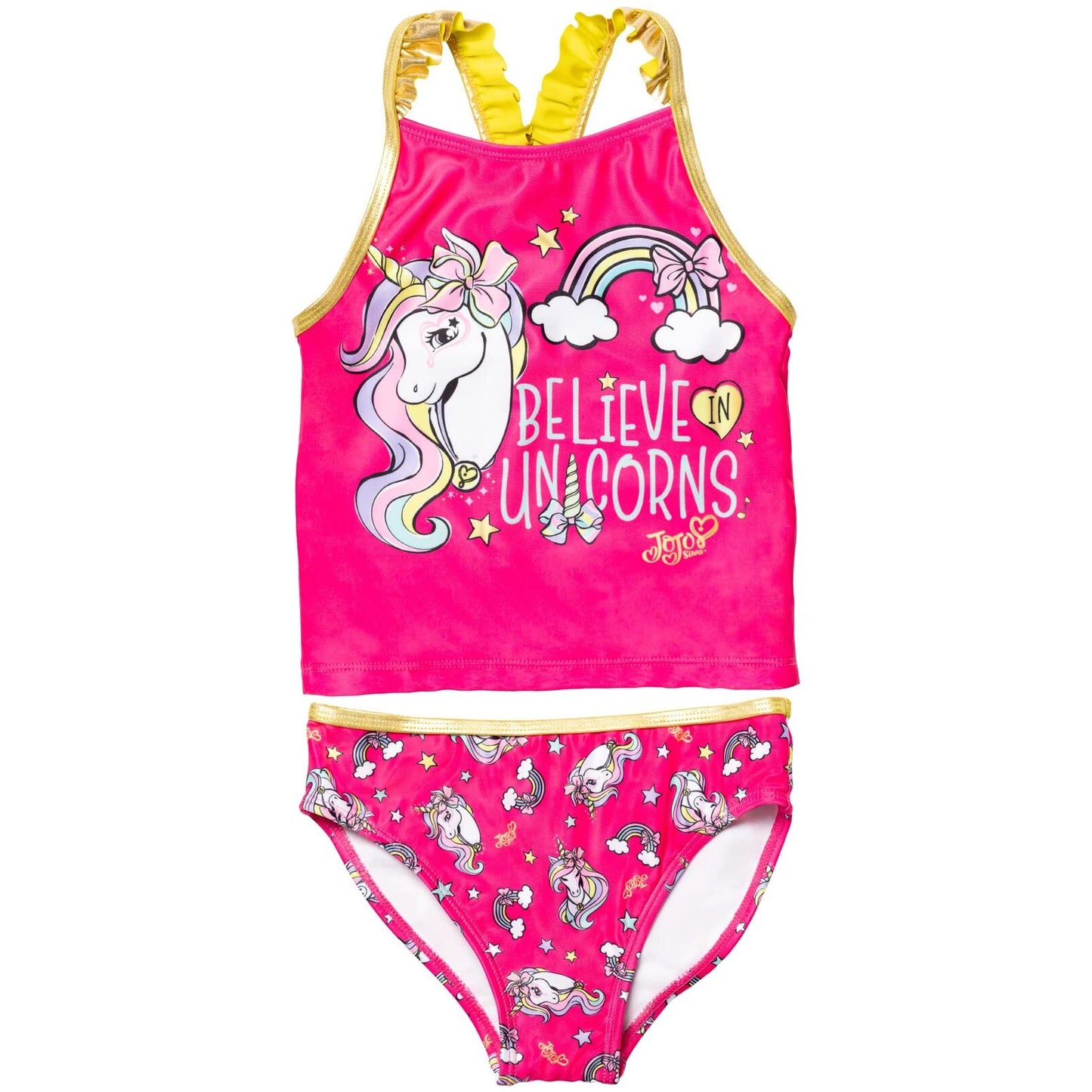 JoJo Siwa Toddler Girls Racerback Tankini Top and Bikini Bottom Pink 4T