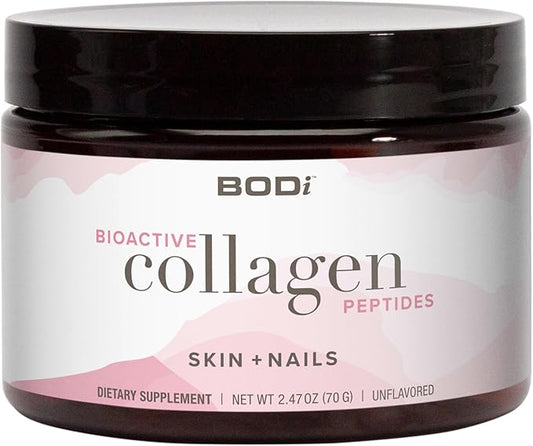BODi Bioactive Collagen Peptides Powder, Collagen Type I & III for Skin, Hair and Nail Health, Gluten-Free Supplement for Women - Hydrolyzed Collagen, Unflavored, 2.47 oz, 28 Servings
