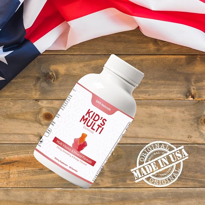 Kids Multivitamin Gummies (90 Count) | Kids Vitamins Gummies | Immune & Growth Support | Sugar & Gluten Free | Cherry, Strewberry & Orange Flavour Gummies | 1 Month Supply