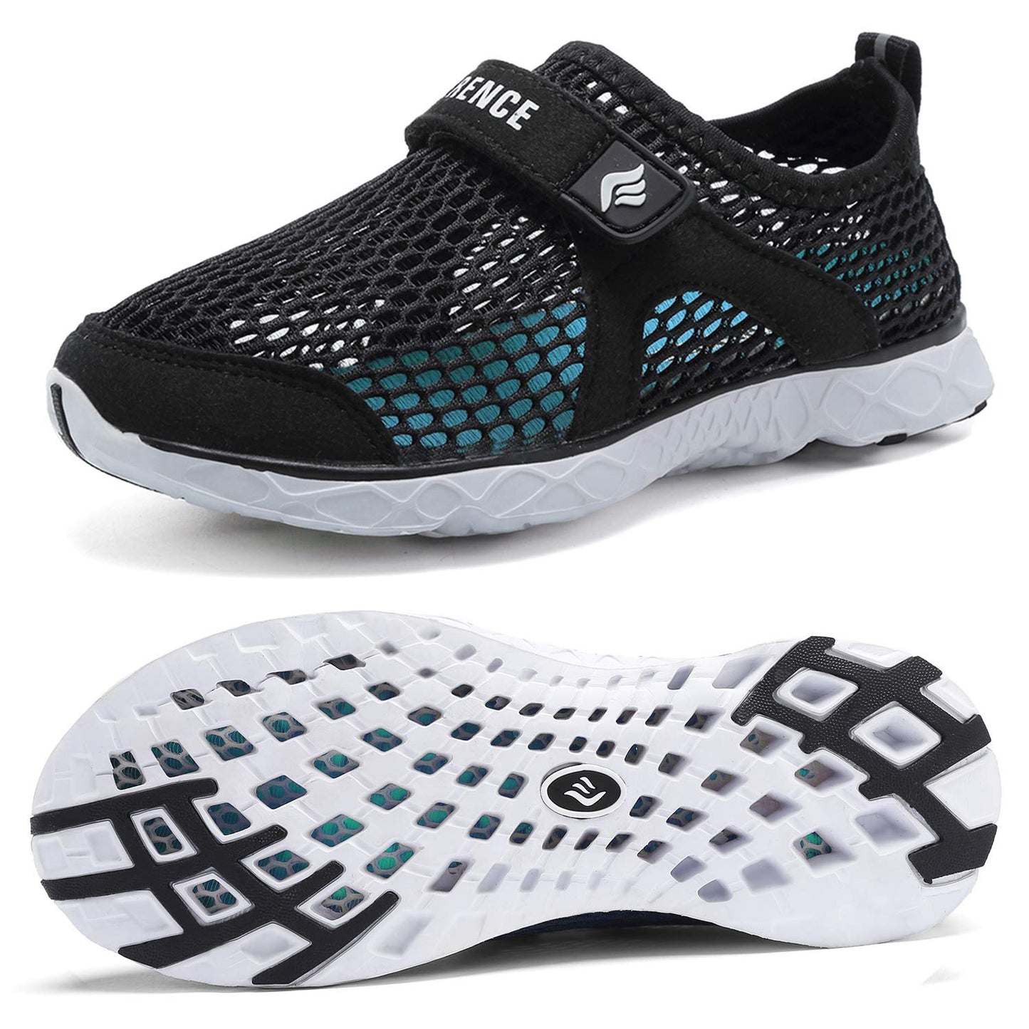 CIOR Boys & Girls Water Shoes Aqua Shoes Swim Shoes Athletic Sneakers Lightweight Sport Shoes(Toddler/Little Kid/Big Kid),U118SSXT001C-Black-29