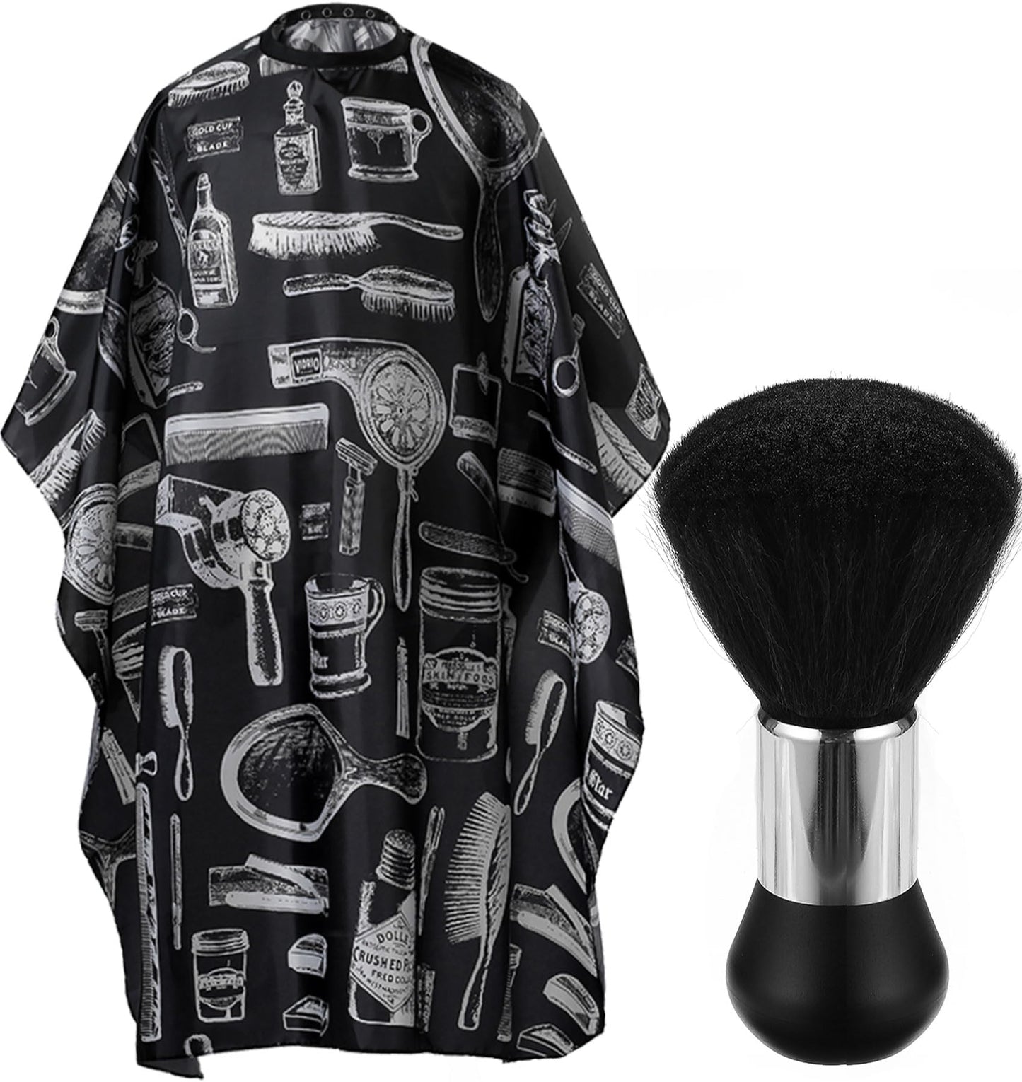 Borogo Professional Hair Cutting Cape with Neck Duster Brush, Salon Barber Cape, Hairdressing Accessories (Floral Print)