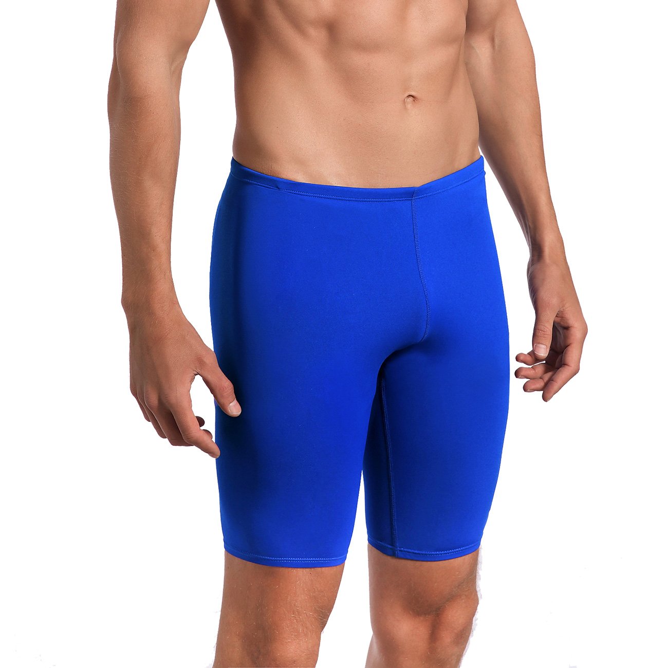 Leshang Men's Swim Jammer Swimwear for Men Swim Shorts Athletic Durable Training Polyester Jammer Swimsuit (Royal, 38)