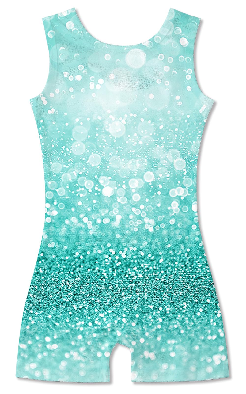 Idgreatim Girl's Sparkly Gymnastics Biketards 5t 6t Neon Tumbling Leotards with Shorts Athletic Activewear Outfit for Ballet Dance 5-6 Years Old