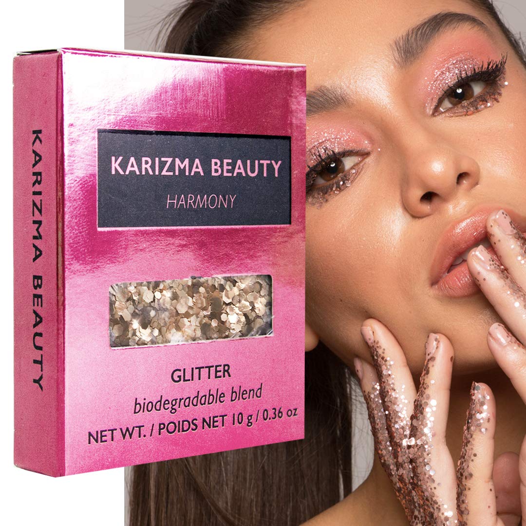 Harmony Biodegradable Chunky Glitter - Karizma Beauty Baby Pink Bio Eco Face Festival Glitter 10g