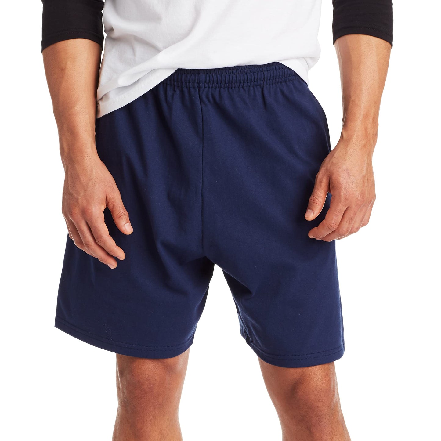 Hanes Men's Jersey Pocket Short, Navy