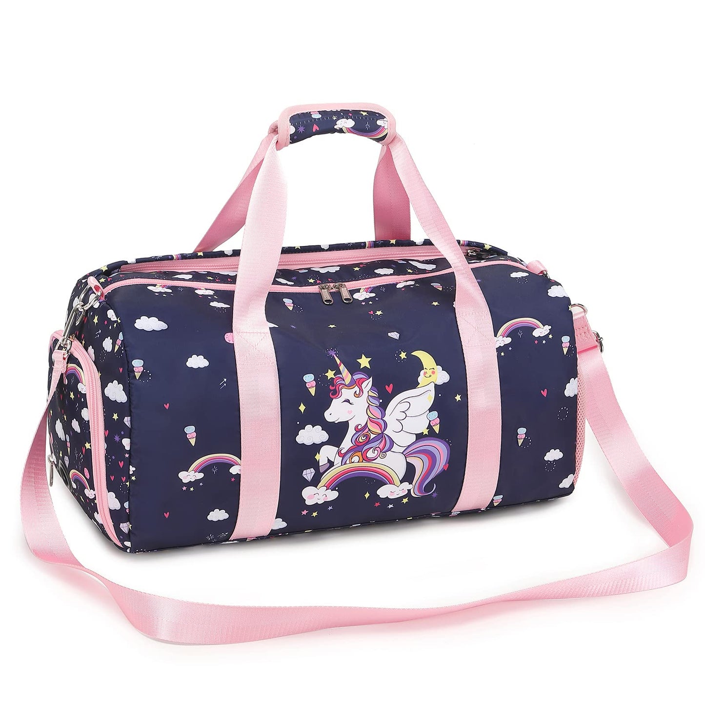 Dance Bag for Girls Unicorn Duffle Bag Ballet Bag for Girls Travel Overnight Bag Girls Sports Gym Bag with Shoe Compartment