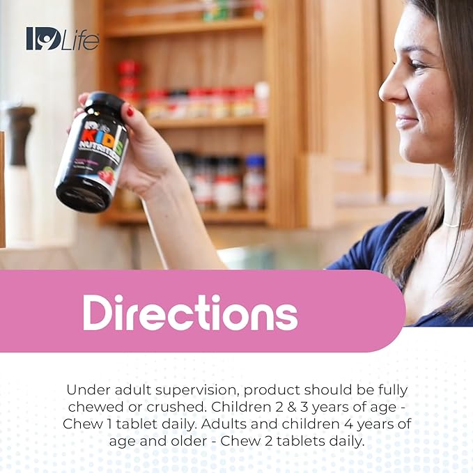 IDLife Mixed Berry Kids Nutrition Chewable Tablets - Essential 24 Vitamins & Minerals for Growing Bodies - Daily Nutritional Support - 60 Count